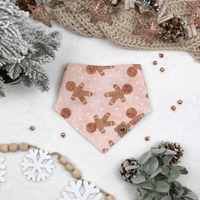 Pink Gingerbread Christmas Dog Bandana | Pet Bandana | Holiday Dog Bandana