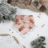 Pink Gingerbread Christmas Dog Bandana | Pet Bandana | Holiday Dog Bandana