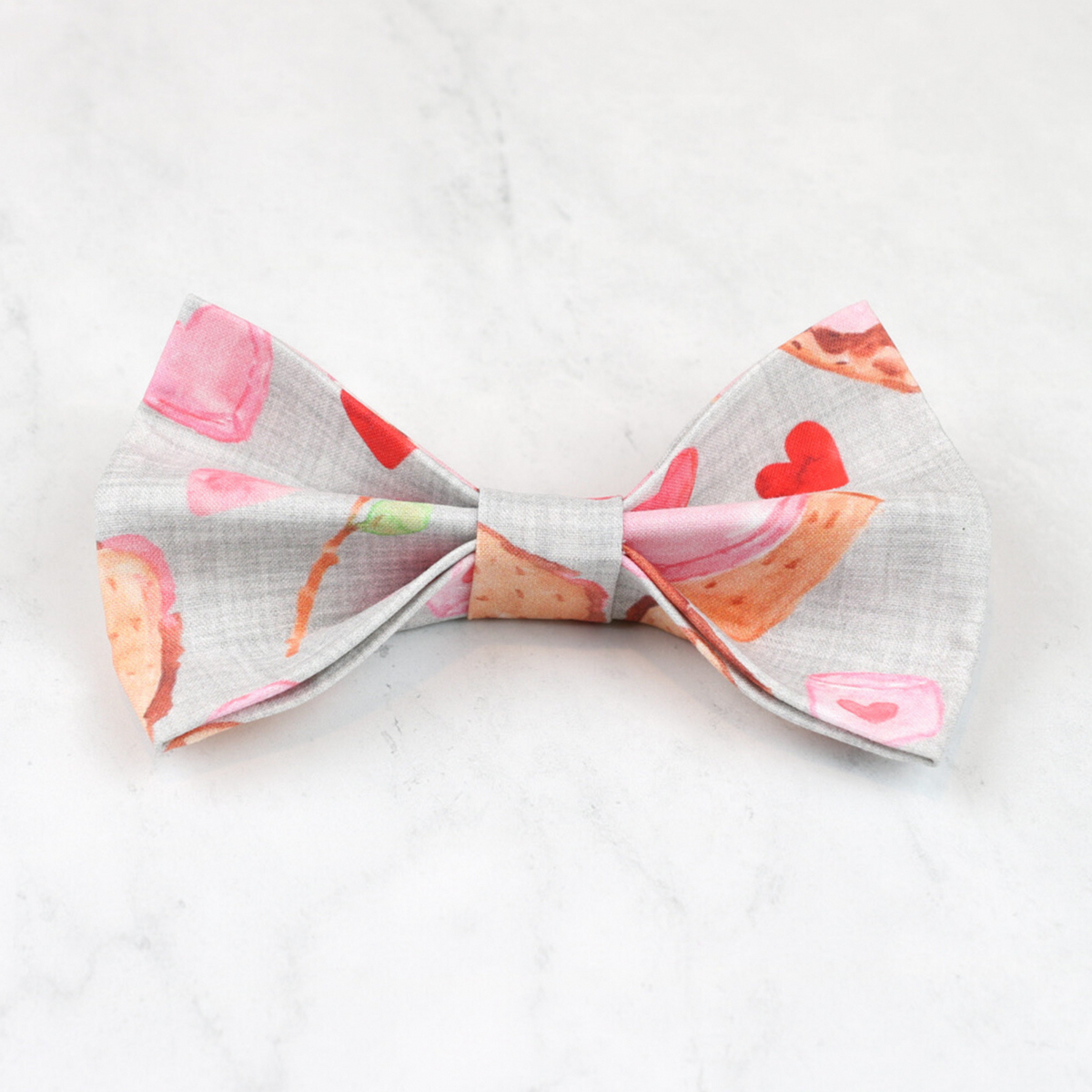pink smores valentine dog bow tie