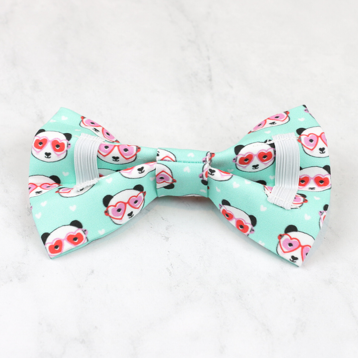 mint panda valentine dog bow tie for cat, pet, or puppy