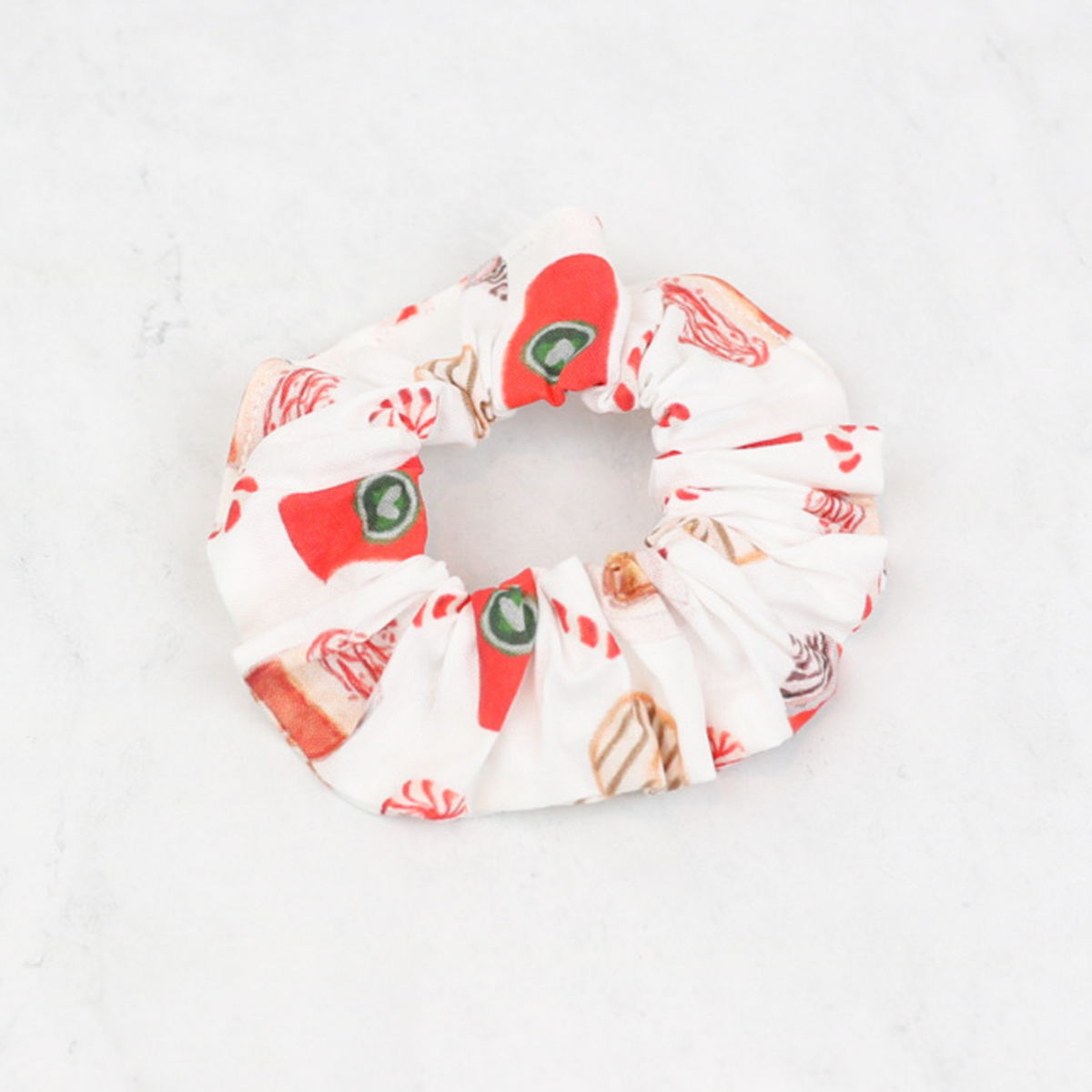 Cozy Peppermint Christmas Scrunchie