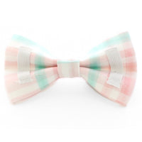 pastel mint plaid spring pet bow tie
