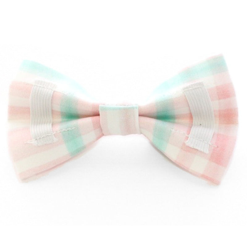 pastel mint plaid spring pet bow tie