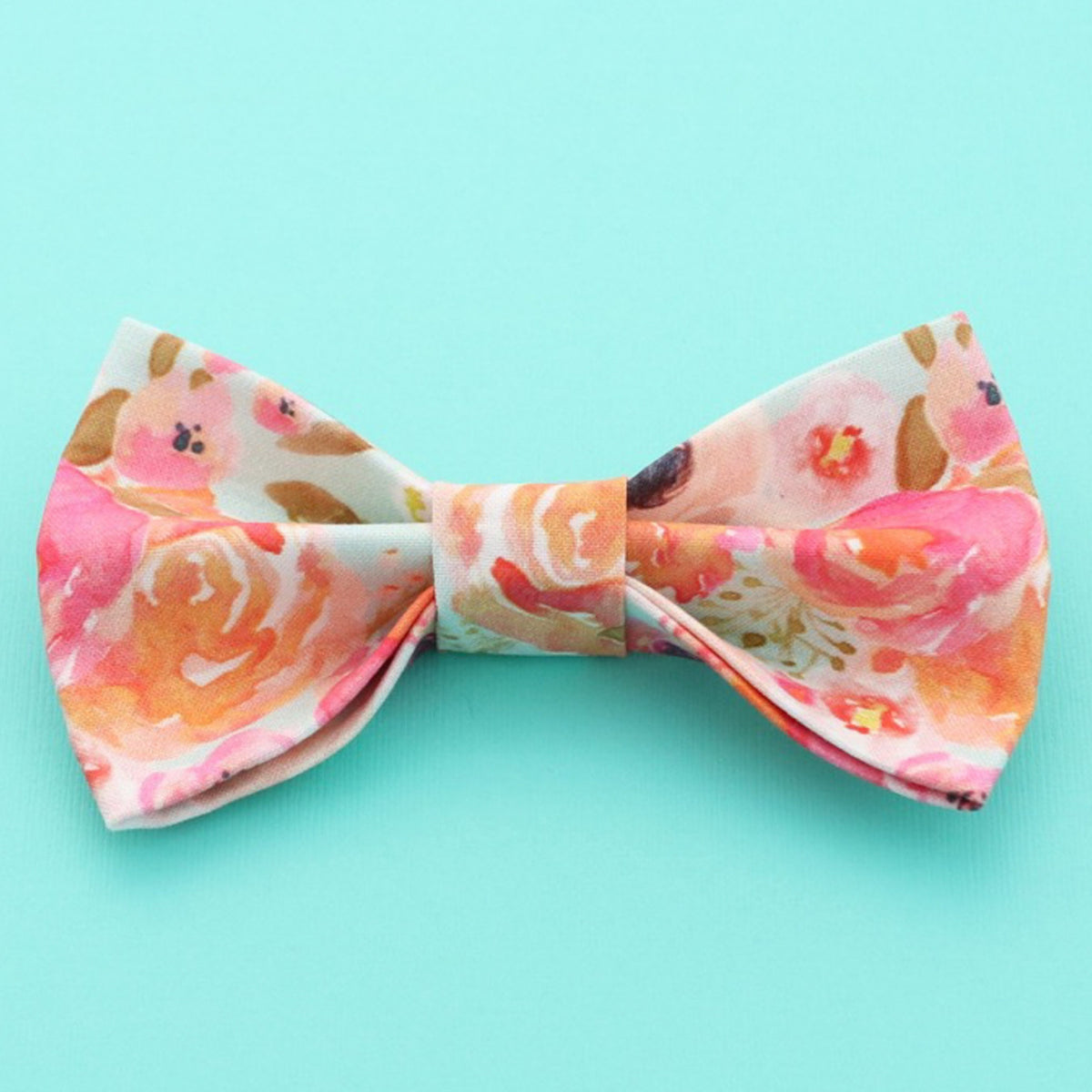 pink floral summer dog bow tie