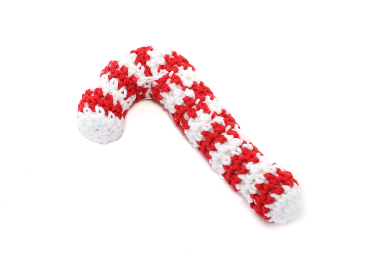 Red Candy Cane Crochet Toy