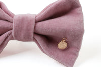 velvet dog bowtie/ velvet bowtie/ blush pink bow tie / luxury dog bow / designer dog bow tie
