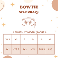 pet bow tie size chart