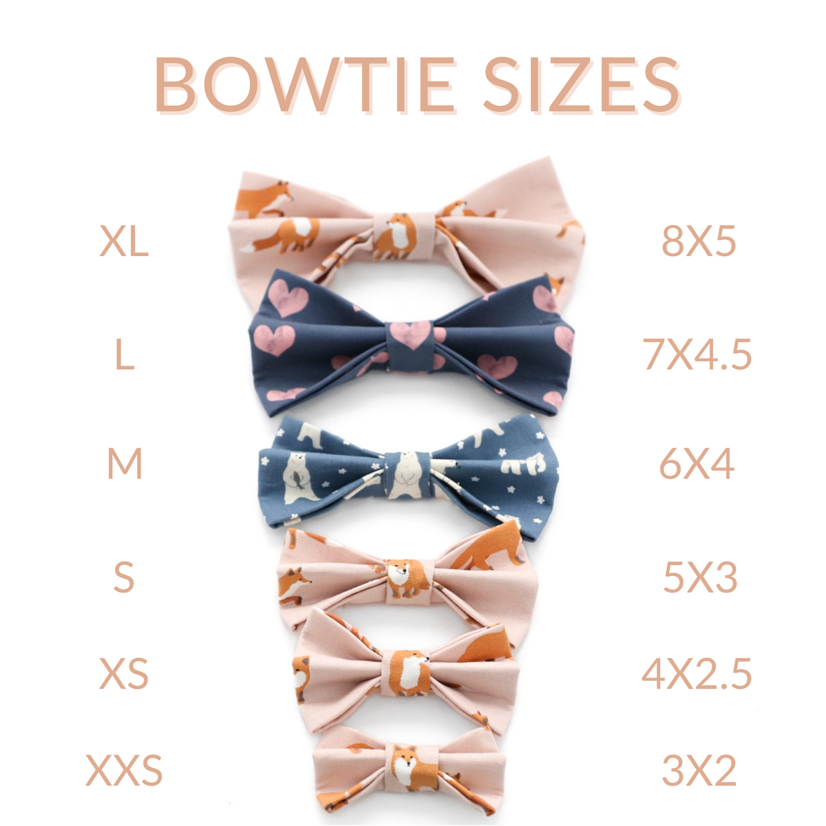 dog bowtie size chart