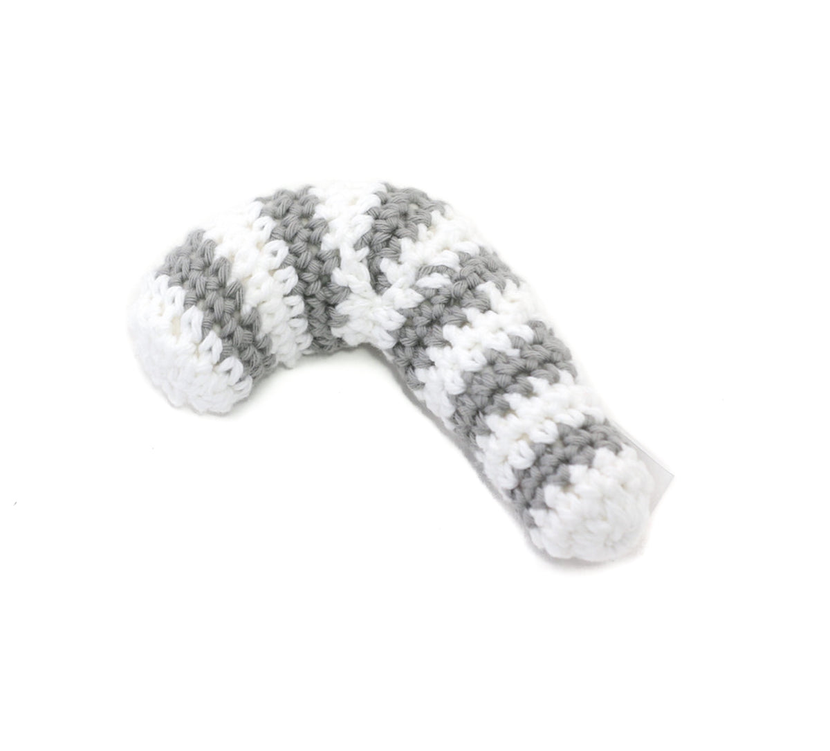 Grey Candy Cane Crochet Toy