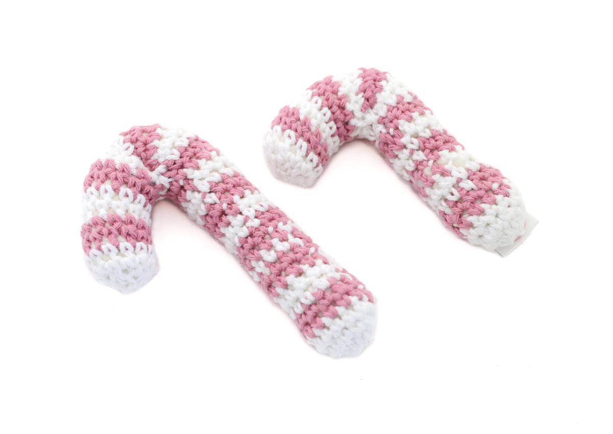 Pink Candy Cane Crochet Toy