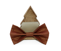 Red Gold Stripes Dog Bowtie