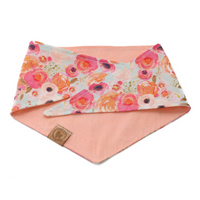 pink floral summer dog bandana reversible