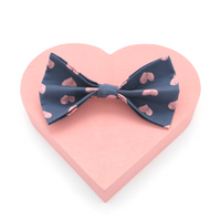 navy hearts Valentine dog bowtie for puppy, pet, or cat