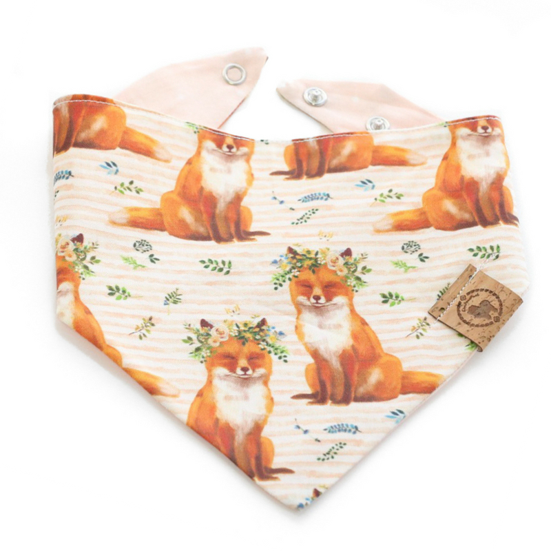 fox floral spring dog bandana