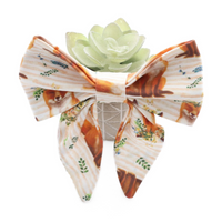 spring dog sailor bow with stripes and foxes wearing floral wreaths