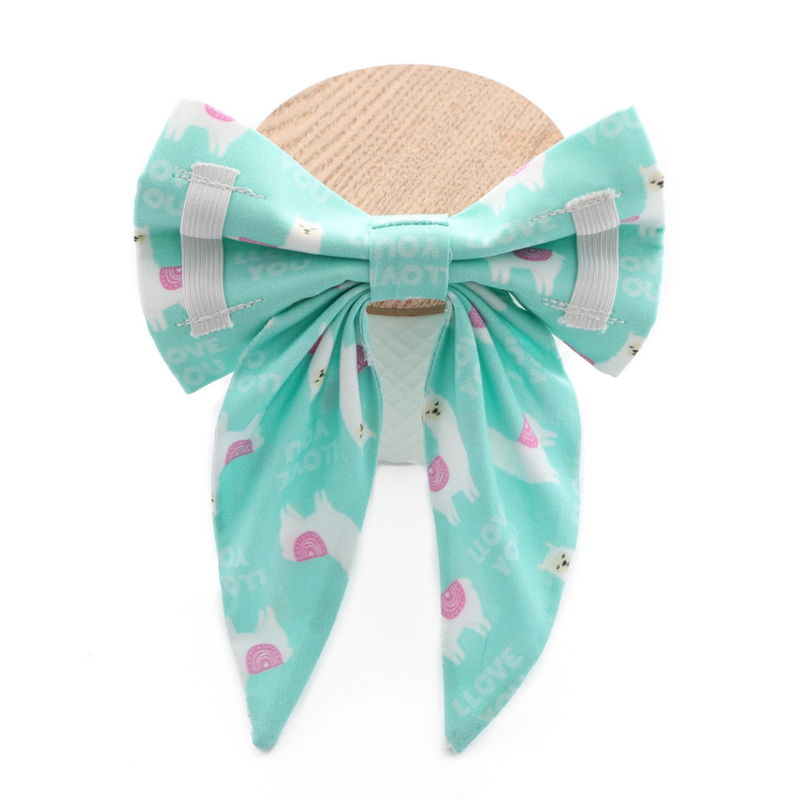 mint llama valentine dog sailor bow