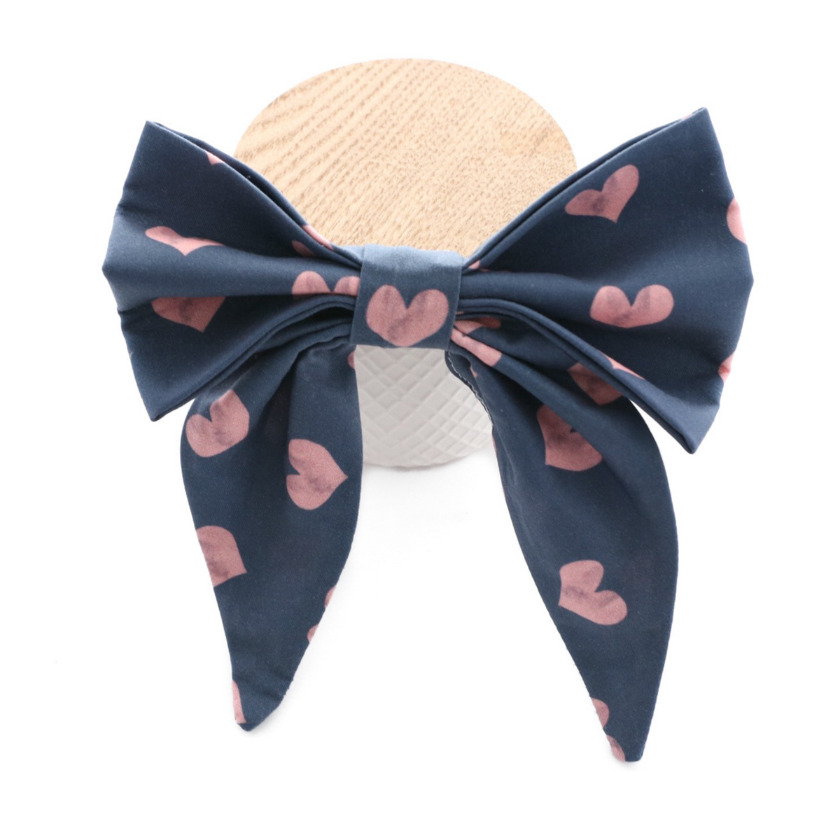 navy with pink hearts valentine dog sailor bow