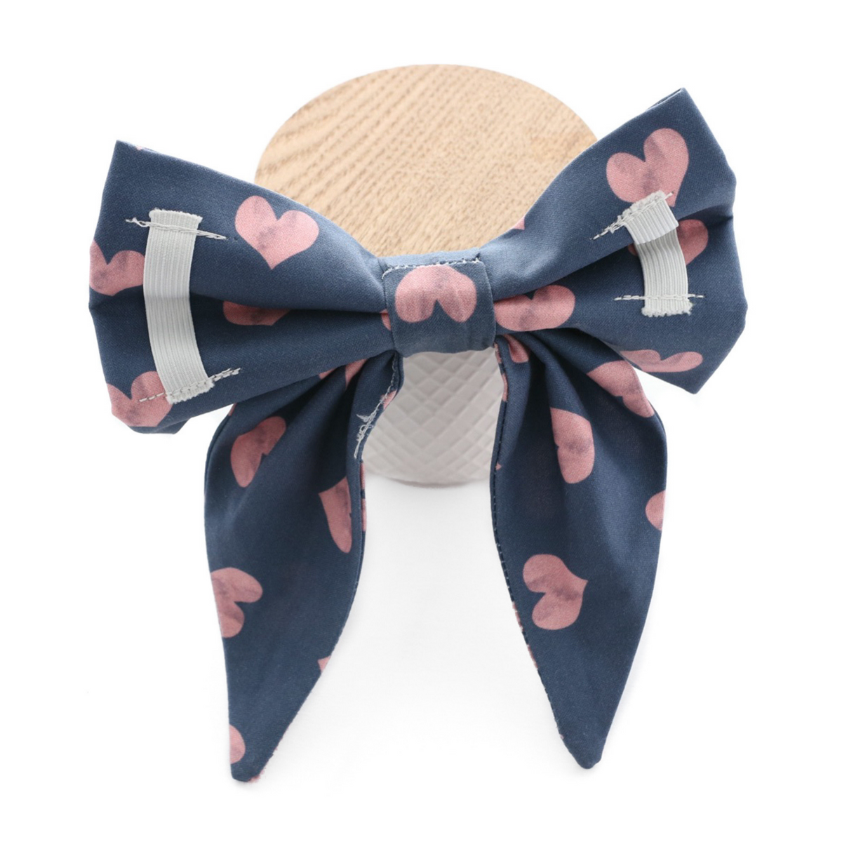 navy Valentine's Day dog sailor bow for pets
