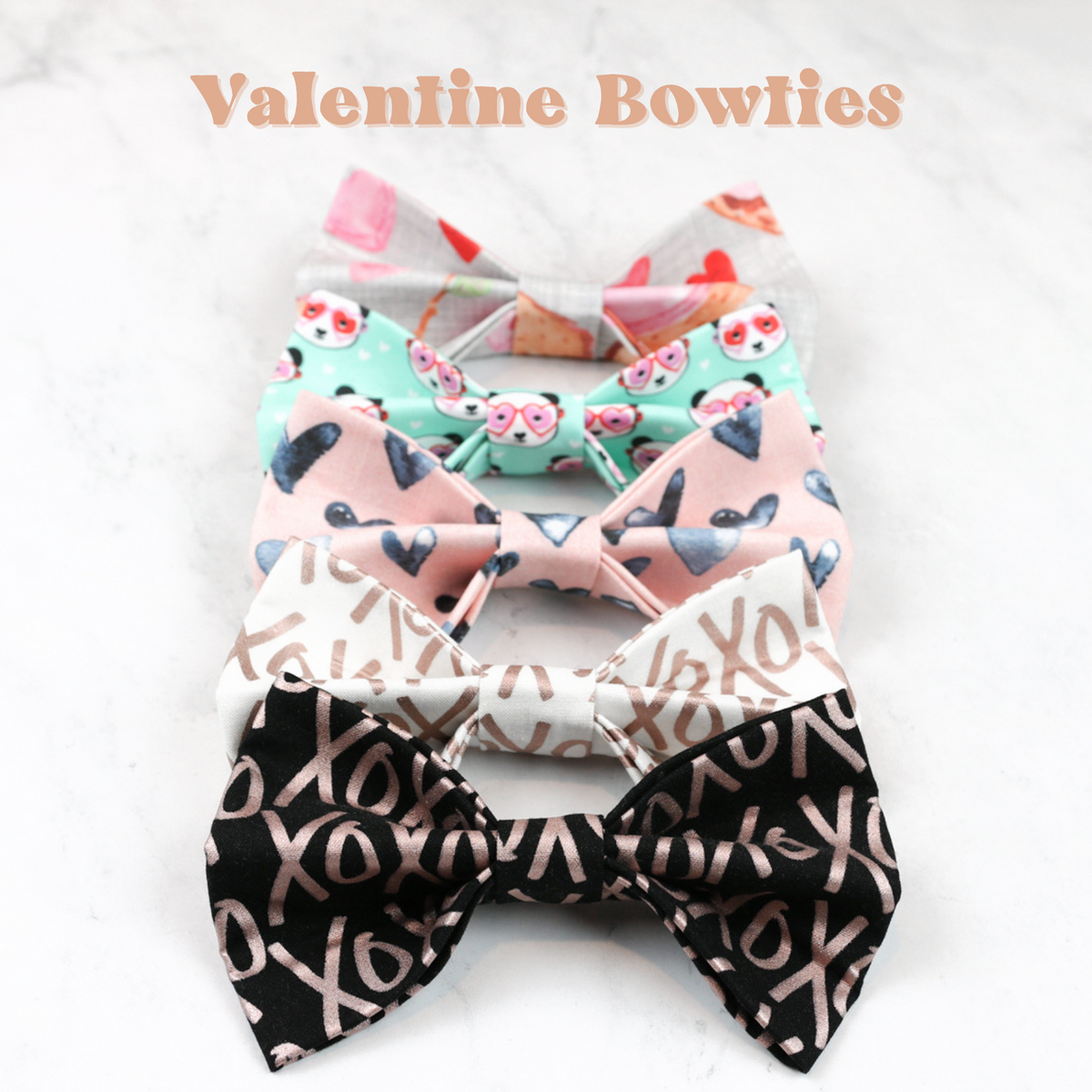 Valentine's Day dog bow ties