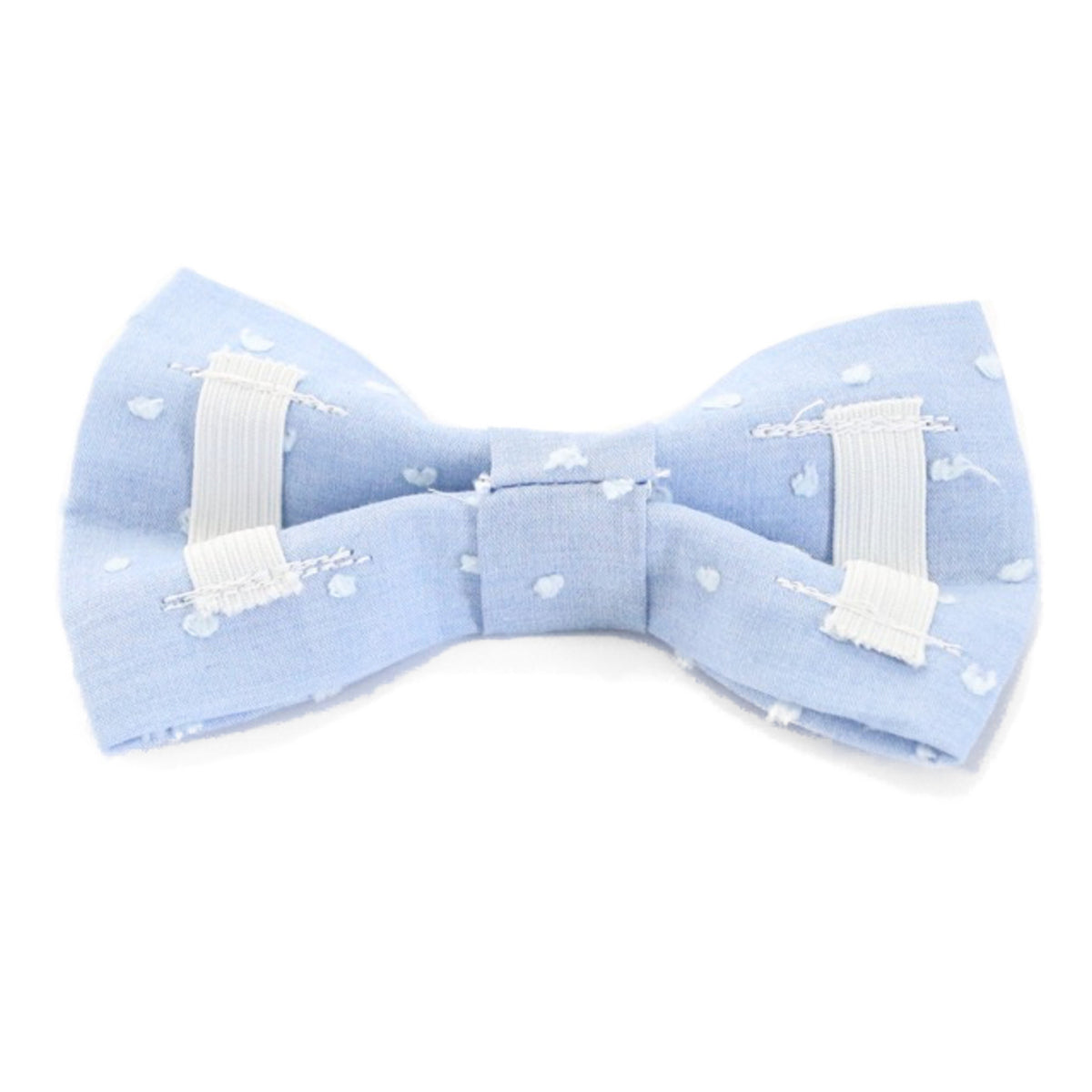 blue dog bow tie over the collar