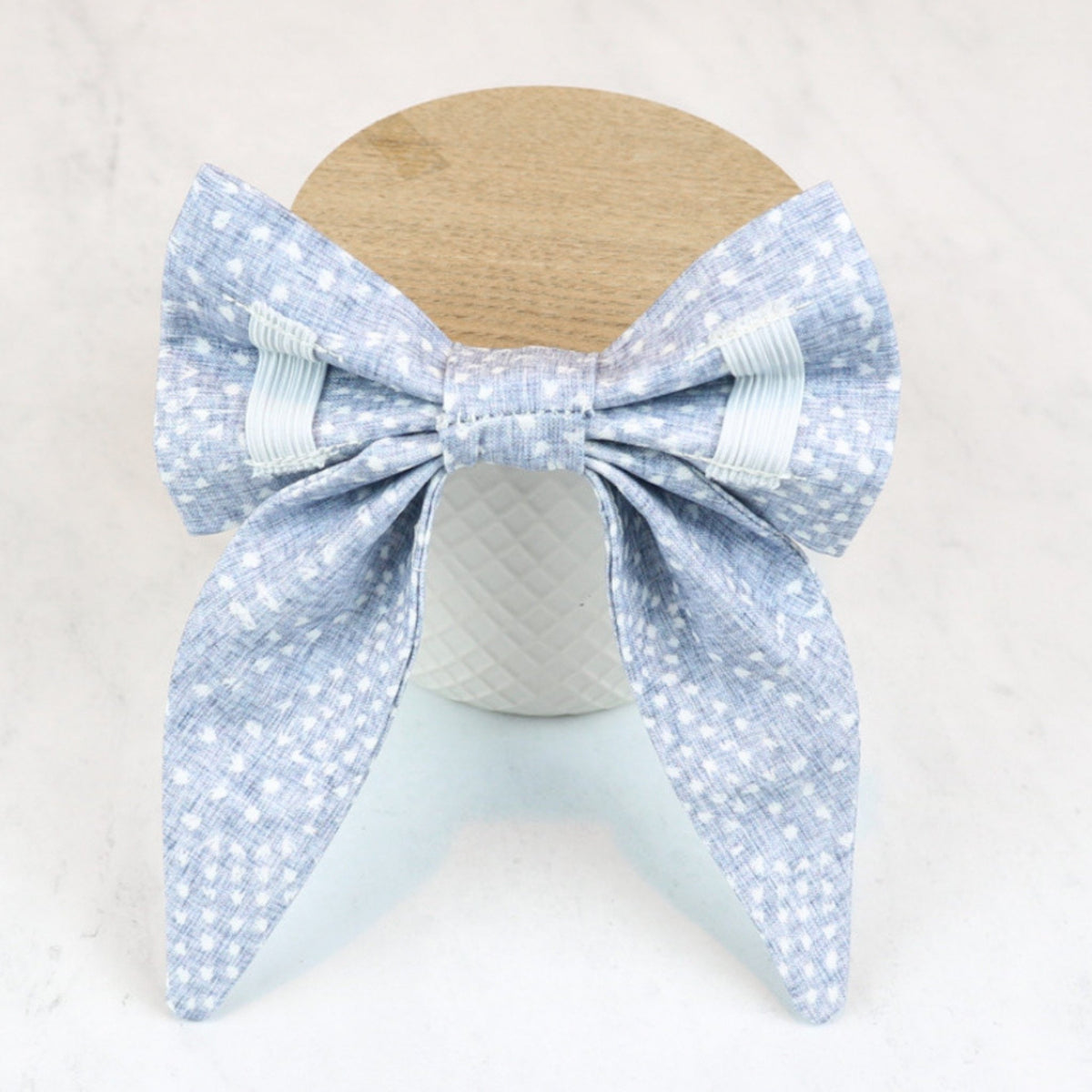 light blue minimalist boho dog sailor bow