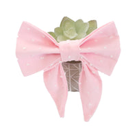 pink dots dog bow tie