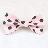 pink dots boho dog bow tie